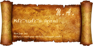 Mátyás Antal névjegykártya